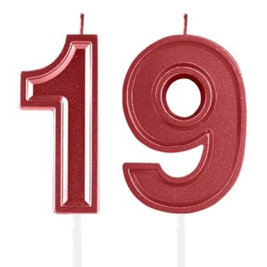 Imagem de Velas de aniversário de 29 anos, numerais vermelhos, 29, enfeite de bolo, decoração para meninas e meninos, tema de aniversário, festa de casamento, artigos de celebração