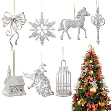 Imagem de Conjunto de enfeites de Natal,Conjunto de enfeites de árvore de Natal, Pingente de, Enfeites de anjo de Natal pingente de árvore de Natal para decoração de férias de inverno