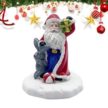 Imagem de Natal Papai Noel,Decoração de Papai Noel - Estatueta de Natal de Papai Noel em pé de resina - Decoração de Natal de fazenda, enfeite de mesa, decoração de bandeja em camadas para festas de Natal