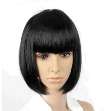 Imagem de Peruca Curta Preta C/ Franja Cosplay Festas e Eventos