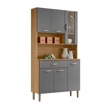 Imagem de Armário de Cozinha Kit 6 Portas 1 Gavetas com prateleiras Golden Kits 