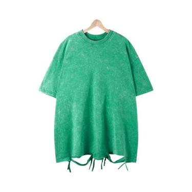 Imagem de Camiseta Unissex Retro Punk De Algodão 230g Com Ombros Caídos E Manga 