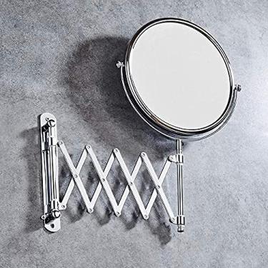 Imagem de Espelho de maquilhagem Espelho de maquilhagem Espelho montado na parede, espelho de maquilhagem espelho de beleza espelho de casa de banho dupla face dobrável para casa de banho, hotéis, penteadeiras