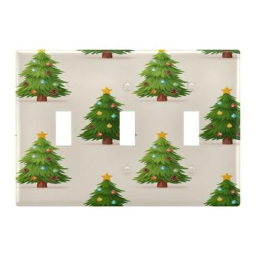 Imagem de Burbuja Capa de placa de parede para interruptor de luz de árvore de Natal, placa decorativa de parede, parafusos incluídos, 3 faixas