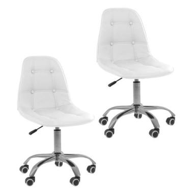 Imagem de Kit 2 Cadeiras Office Eiffel Botonê Ajustável Base Giratória - Oficial