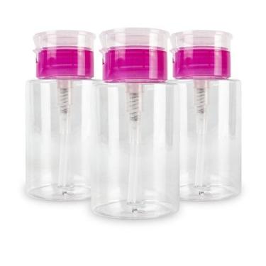 Imagem de Kit 3 Porta Acetona Plástico Removedor Esmalte Dosador 180ml Manicure 