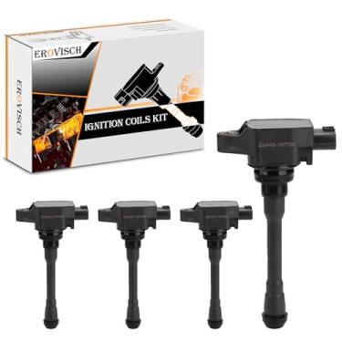 Imagem de Pacotes de bobina de ignição UF708 (conjunto de 4) - Compatível com Nissan Infiniti - Altima Cube Rogue Sentra Versa FX50 M56 Q70 Q70L QX60 QX70 - Substitui OEM 22448-ED000 22448-JA00A