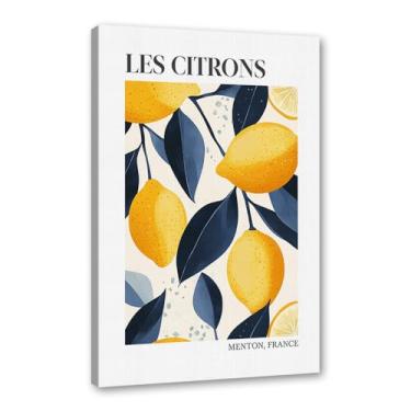 Imagem de Pôster colorido de limão, citrinos e laranjas, mercado de frutas, vintage, arte de parede, decoração de cozinha, pintura em tela para sala de jantar e quarto (SKU5,12 x 45,7 cm = (30 x 45 cm