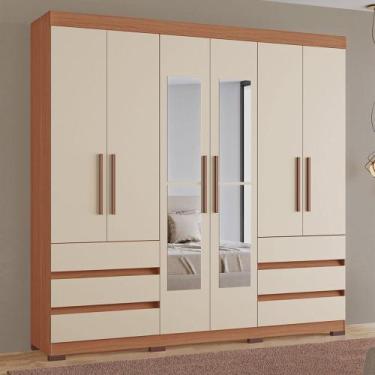 Imagem de Guarda-Roupas Panamá 100% MDF Tuboarte 6 Portas 6 Gavetas e Espelho