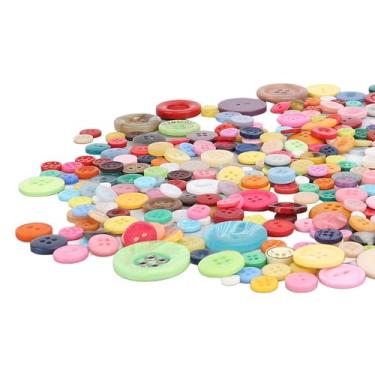 Imagem de Botões de plástico redondos de 2 e 4 furos de cor mista multifuncional costura colorida acessório de roupas práticas, nan artesanato