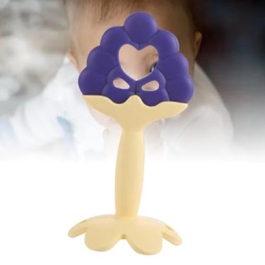 Imagem de aqxreight Mordedor de bebê Brinquedo Formato de Fruta Dentição Silicone Acalmar Gengivas de Bebês Brinquedo de Mordedor Lavável para Recém-nascidos Dentição de Morango é Uma Dentição que Possui Características Calmantes (Uva)