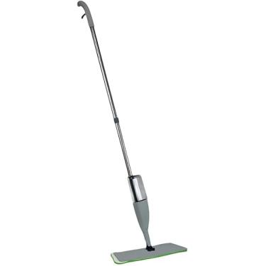 Imagem de Mop Spray Compacto Nobre com Reservatório 300ml Cinza, Esfregão com Gatilho para Limpeza Rápida, Vassoura Mop com Refil de Microfibra para Porcelanato, Madeira e Laminados, Ideal para Casas com Pets
