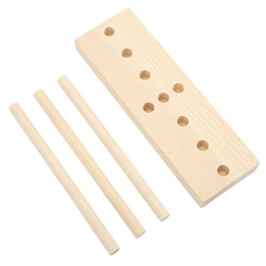 Imagem de Luqeeg Kit de Ferramentas Decorativas de Fita Ajustável Portátil de Fabricante de de Madeira para Fazer Presentes, Decorações de Festa de Natal, 1 X Base3 X Stick1 Manual