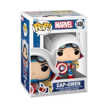 Imagem de Funko Pop! Marvel: SGGV - Captain Capt. America Gwen Gwen - Marvel Comics - Comics Marvel - Figura de vinil colecionável - ideia de presente - Mercadoria oficial - brinquedos para crianças e adultos