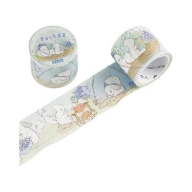 Imagem de Fita Washi Kawaii Cartoon 3cm X 3m Etiquetas Criativas Material Para S