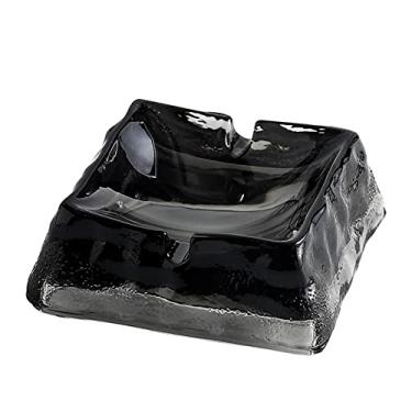 Imagem de Cinzeiro de vidro cinzeiro criativo para casa cinzeiro moderno cinzeiros de cristal escritório quadrado Ashtrey Hotel cinzeiro bandeja de fumaça (A)