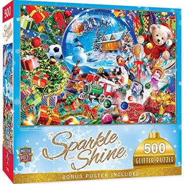 Imagem de MasterPieces Quebra-cabeça de 500 peças com glitter natalino Puzzle Company – Globo de Neve Sonhos, sortido