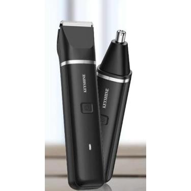 Imagem de Aparador elétrico de pelos corporais para homens: Aparador de pelos na virilha à prova d'água 2 em 1 para barba, peito, cabelo, axila, pernas, pêlos pubianos