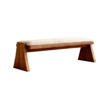 Imagem de Banqueta de mudança de sapatos de madeira de tecido moderno para uso doméstico, cabideiro, quarto, ponta de cama decorativa (pequena)