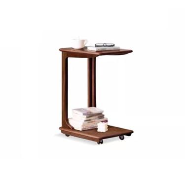 Imagem de ZXLPHA Mesa lateral de sofá, mesa lateral de madeira maciça, mesa de centro, sala de estar, sofá móvel, mesa de centro, mesa de centro simples para quarto, mesa pequena