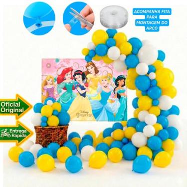 Imagem de Kit festa Princesas Decoração Aniversário Painel+ 150 balão - Piffer -