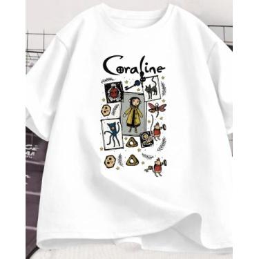 Imagem de Camiseta Coraline Aesthetic Unissex - Sneko Store, Branco, BABYLOOK G