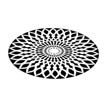 Imagem de Tapete Redondo de Ilusão Óptica 3D Floral Veludo Cristal para Sala Estar Quarto e Cozinha Amigável à Pele Fácil Cuidar