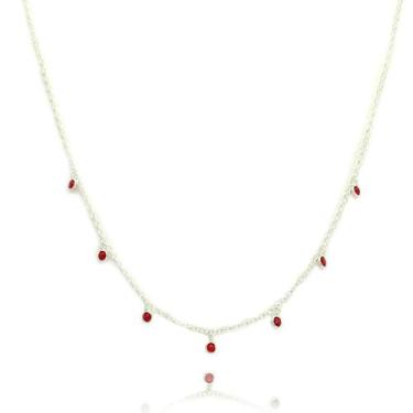 Imagem de Colar Chocker Elo Portugues Pedra Zirconia Prata 925 - Lojas La&Ny Pra