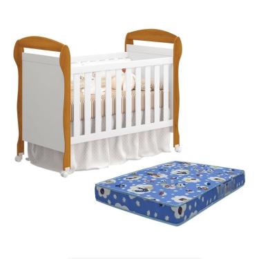 Imagem de Berço Americano Danny Branco Savana Com Colchão D18 - Reller Móveis Branco Savana