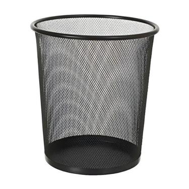 Imagem de Lixeira De Metal Aramado Para Escritório 10 Litros Preta - Tn Office