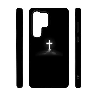 Imagem de qizjio Capa de telefone cruzada à prova de choque com proteção cristã Jesus para Samsung Galaxy S25 Ultra