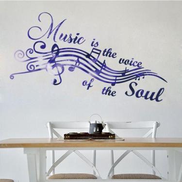 Imagem de Adesivo de parede Music is the Voice of the Soul PVC 30x60cm - yiweisa