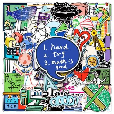 Imagem de Conjunto de adesivos Math, 50 unidades, vinil impermeável para estudan