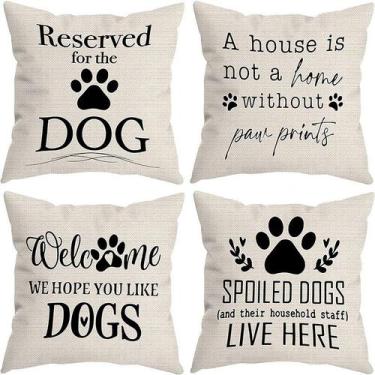 Imagem de Conjunto de fronhas Pet Lover's Dog Print Linen 45 x 45 cm (4 unidades