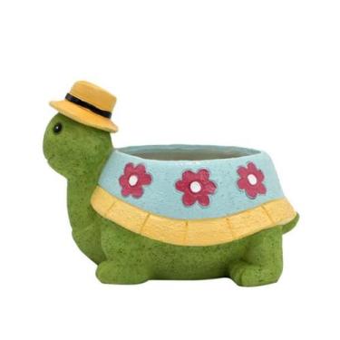 Imagem de Vaso de flores, desenho animado, resina de tartaruga, decoração de vas