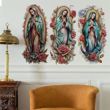 Imagem de Adesivos de parede Virgin Mary Religious PVC Decalques de vinil 40x55c