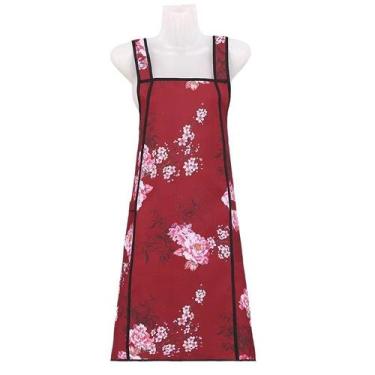 Imagem de Avental de estilo chinês impermeável para mulheres com estampa floral 