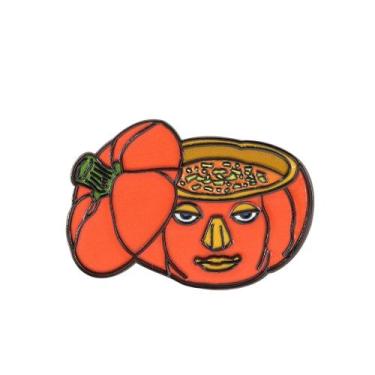 Imagem de Alfinetes de broche, sopa de abóbora, blusa facial, distintivo de lape