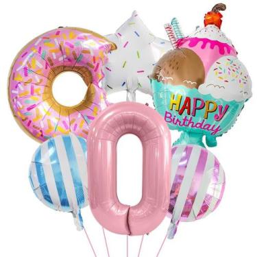 Imagem de Conjunto de balões para festa de aniversário com tema Sweet Donut & Ic