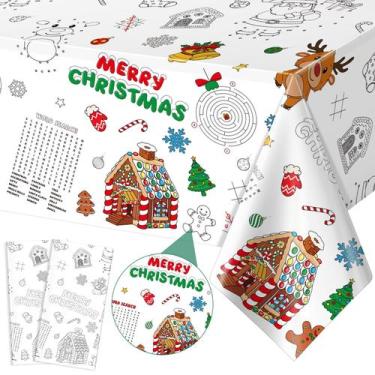 Imagem de Toalha de mesa para colorir de Natal, pacote com 2 para crianças, 137x