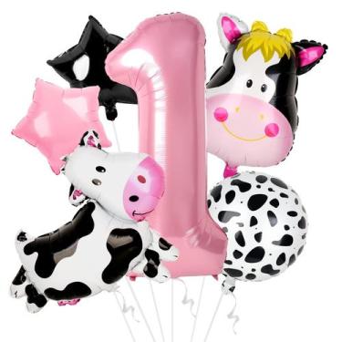 Imagem de Decorações de aniversário Dripykiaa Holy Cow Im One, balões de 40 cm