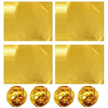 Imagem de Embalagem de doces em folha de alumínio quadrada dourada yangz 200PCS 