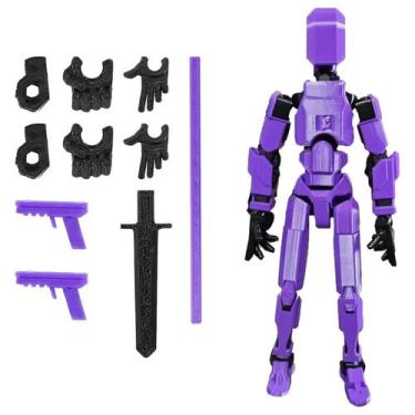Imagem de Figura de ação ONEST T13 Robô impresso em 3D de 14 cm roxo