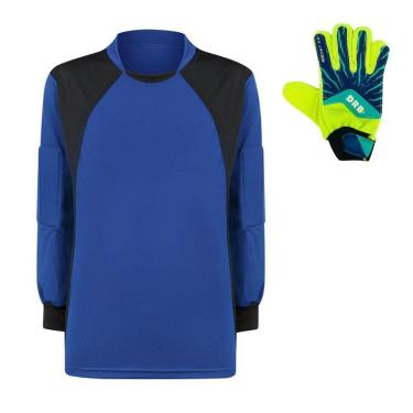 Imagem de Kit Camisa de Goleiro Infantil Acolchoada + Luva DRB-Unissex