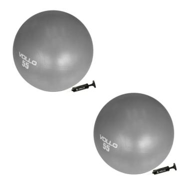 Imagem de Kit 02 Bola Suíça De Ginástica Pilates 55cm Vollo - Acompanha Bomba-Masculino