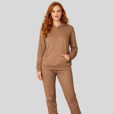 Imagem de Blusão Feminino Moletom Básico com Capuz e Bolso Canguru Malwee-Feminino