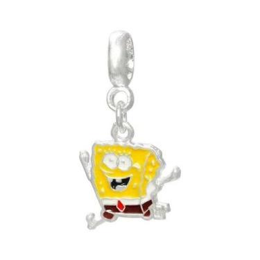 Imagem de Pingente Bob Esponja em Banho Prata Pulseiras Berloques - Pulseiras e 