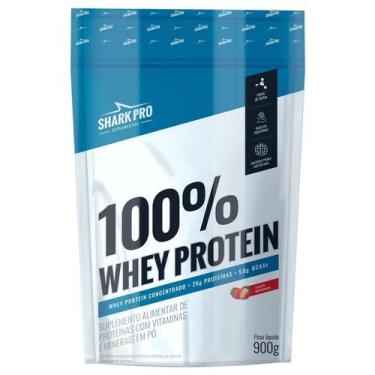 Imagem de 100% Whey Protein - 900g Refil Morango - Shark Pro - Shark Pro Supleme