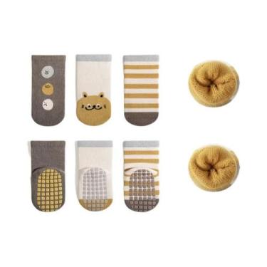Imagem de Meias Antiderrapantes Macias Para Bebês Recém-Nascidos, 3 Pares, Prima