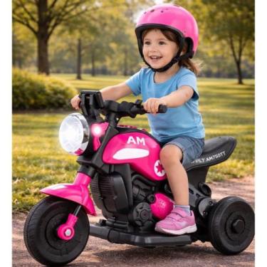 Imagem de Mini Moto Elétrica Infantil Daily Rosa 6V Recarregável para Crianças -